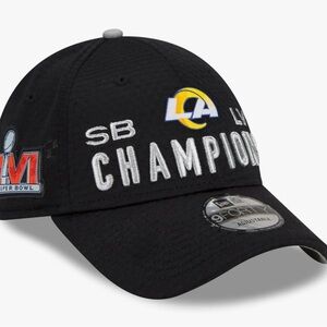 LOS ANGELES RAMS New Era Black SUPER BOWL LVI Locker Room 9 Forty Hat - NEW🏈